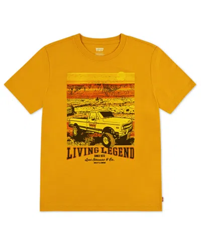 Levi's Kids' Big Boys Big Rig Short Sleeve T-shirt In Yellow