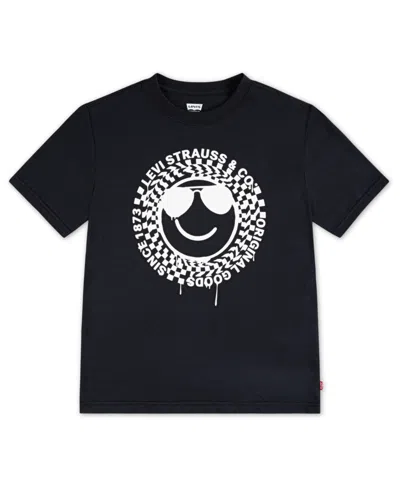 Levi's Kids' Big Boys Chill Smiley T-shirt In Black