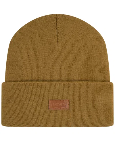 Levi's Kids' Big Boys Embossed Patch Beanie In Golden Brown