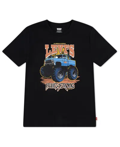 Levi's Kids' Big Boys Monster Truck Short Sleeve T-shirt In Black