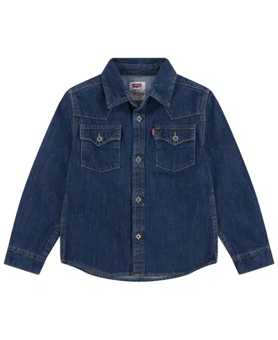 Levi's Kids' Big Boys New Barstow Western Shirt In Blue