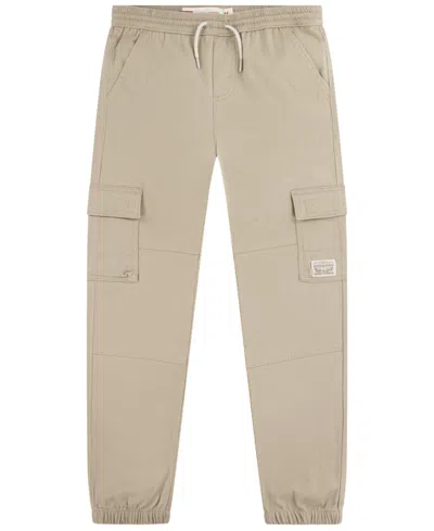 Levi's Kids' Big Boys Relaxed Fit Drawstring Cargo Jogger Pants In True Chino