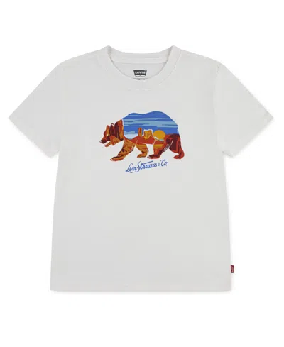 Levi's Kids' Big Boys Scenic Bear Short Sleeve T-shirt In White