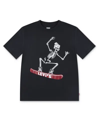 LEVI'S BIG BOYS SHREDDING SKELETON SHORT SLEEVE T-SHIRT