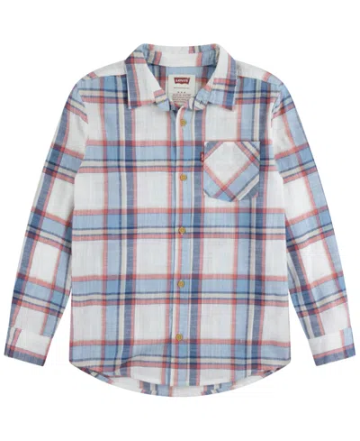 Levi's Kids' Big Boys Yarn Dyed Woven Shirt In Pink