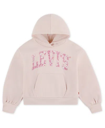 Levi's Kids' Big Girls Collegiate Oversized Pullover Hoodie In Pink