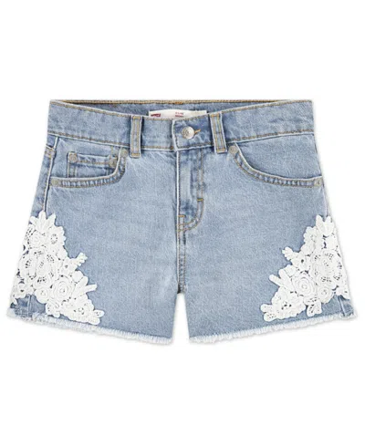 Levi's Kids' Big Girls Crochet A-line Shorts In Blue