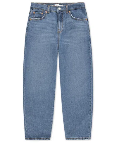 Levi's Kids' Big Girls High Rise Baggy Barrel Jeans In Blue