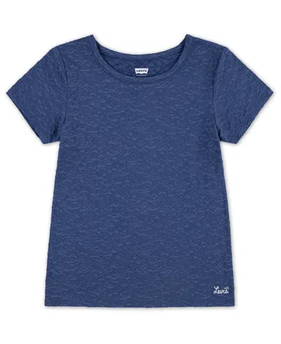 Levi's Kids' Big Girls Jacquard T-shirt In Blue