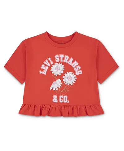 Levi's Kids' Peplum Graphic T-shirt In Red
