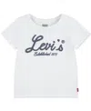 Levi's Big Girls Script Logo Graphic T-shirt In White