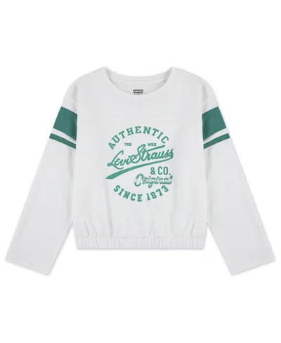 Levi's Kids' Big Girls Varsity Long Sleeve Top In White