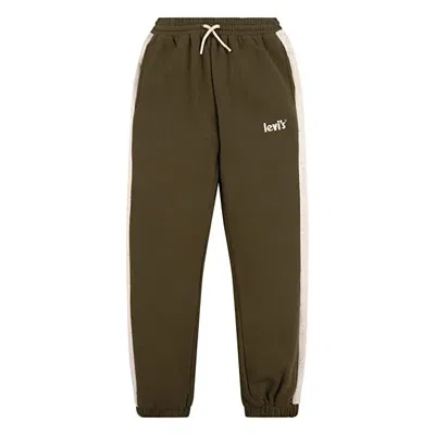 Levi's Big Kids  Soft Knit Jogger Pants Dark Olive Drawstring Waist Red13 In Brown