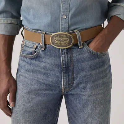 Levi's Billy Plaque Belt In Brown