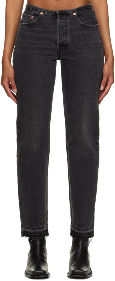 Levi's Black 501 Mini Waist Jeans In Waste Not Want Not