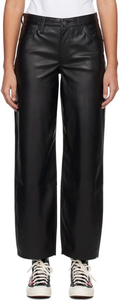 Levi's Black Baggy Dad Faux-leather Trousers In Slippery Slope