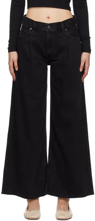Levi's Black Baggy Dad Wide Leg Jeans In Capturing Moments