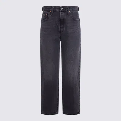 Levi's Black Cotton 502 Denim Jeans