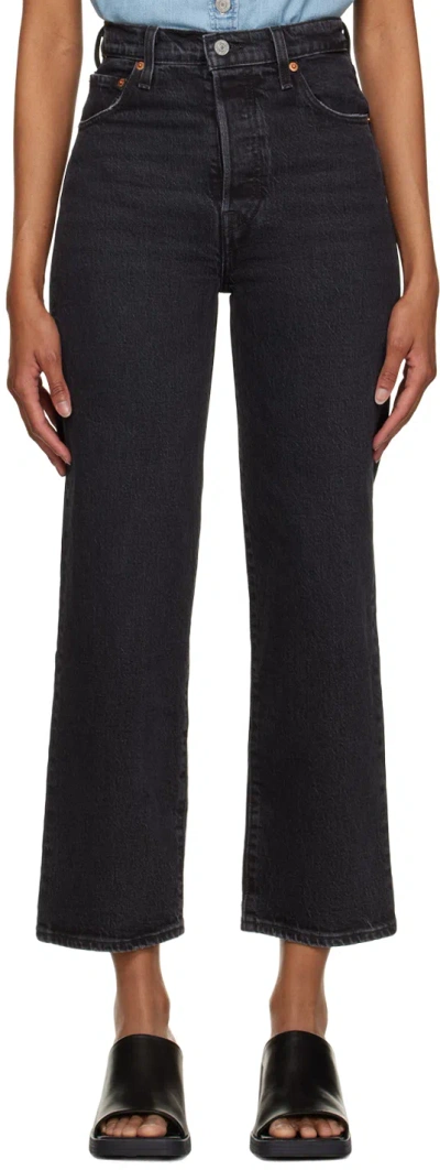 Levi's Black Ribcage Jeans In Feelin' Cagey