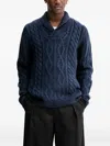 Levi's 케이블 니트 숄 칼라 스웨터 In Blue
