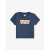 Levi's Blue Brand-print Crewneck Cotton T-shirt 3- In Blue