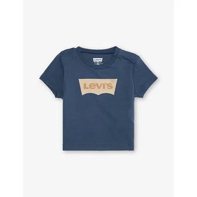 Levi's Babies' Blue Brand-print Crewneck Cotton T-shirt 3-