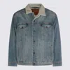 Levi's Blue Denim Type Ii Sherpa Trucker Jacket In Blue