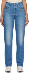 Levi's Blue Ribcage Full Length Jeans In Dance Around