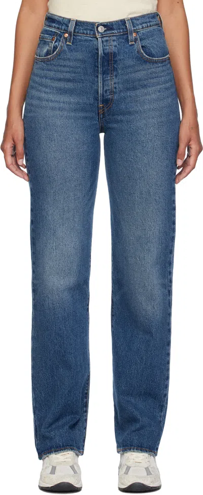 Levi's Ribcage High Waist Ankle Straight Leg Jeans In Blue