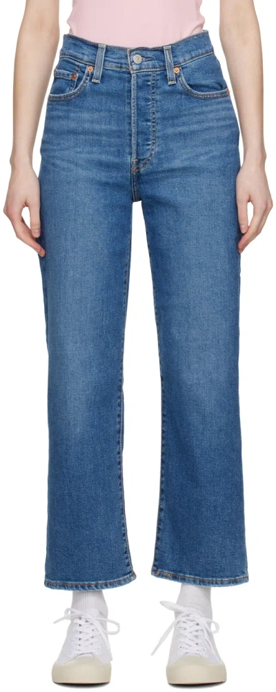 Levi's Blue Ribcage Jeans In Summer Slide