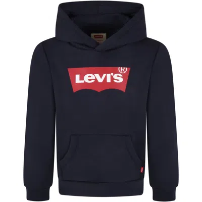 Levi's Blue Sweatshirt For Kids With White Logo