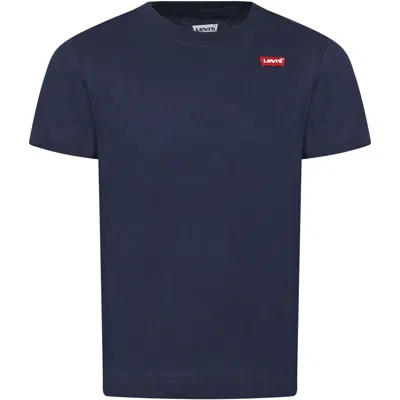 Levi's Kids' Blue T-shirt For Boy With Logo Patch