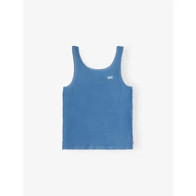 Levi's Kids' Meet And Greet Scoop-neck Cotton-rib Tank Top 10-16 In Blue