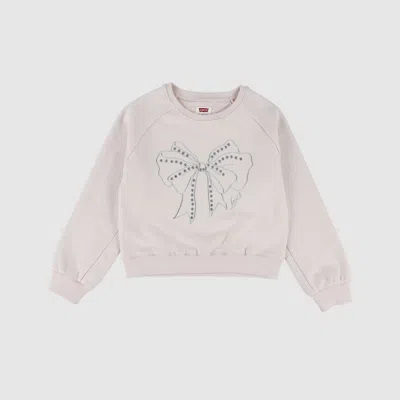 Levi's Bow Crew Big Girls 7-16 Sweatshirt L In Neutral