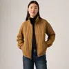 Levi's Box Quilted Relaxed Cotton Jacket In Brown
