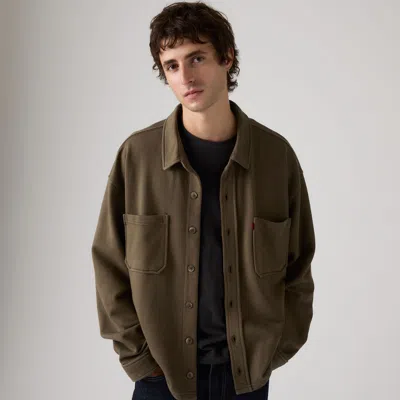 Levi's Boxy Knit Worker Sweatshirt In Green