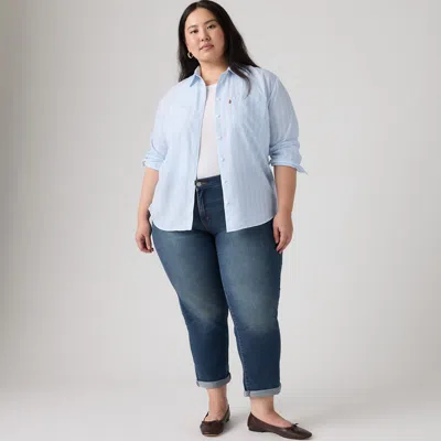 Levi's Boyfriend Women's Jeans (plus Size) 24 In White