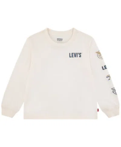 Levi's Kids' Levis Boys 2t 20 Collegiate Icons Long Sleeve T Shirt In  Egret
