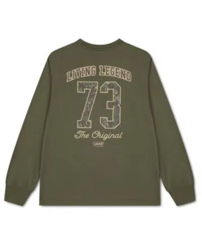Levi's Kids' Levis Boys 2t 20 In The Woods Long Sleeve T Shirt In Olive Night