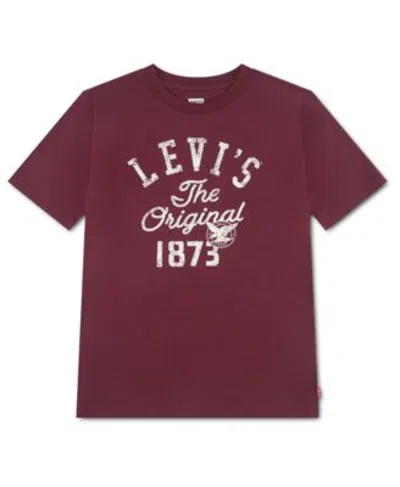Levi's Kids' Levis Boys 2t 20 Vintage Look Short Sleeve T Shirt In Tawny Port