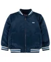 Levi's Boys 2t-7 Zip Front Bomber Jacket In Blue