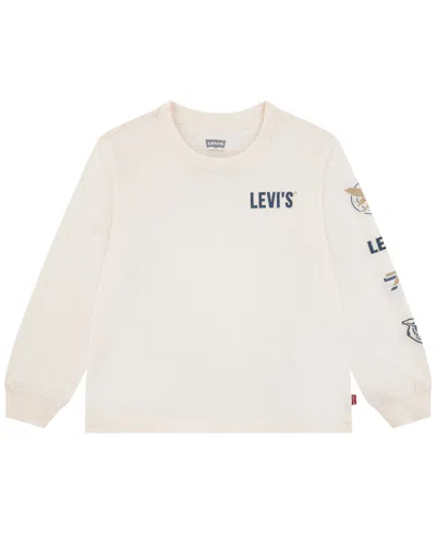 Levi's Kids' Boys' 2t-7 Collegiate Icons Long-sleeve T-shirt In  Egret
