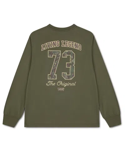 Levi's Kids' Boys' 2t-7 In The Woods Long-sleeve T-shirt In Olive Night