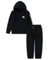 Levi's Boys 4-7 2 Piece Patch Long Sleeves Hoodie And Joggers Set In Black