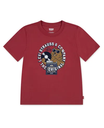 Levi's Kids' Boys 4-7 Play That Record Short Sleeve T-shirt In Red