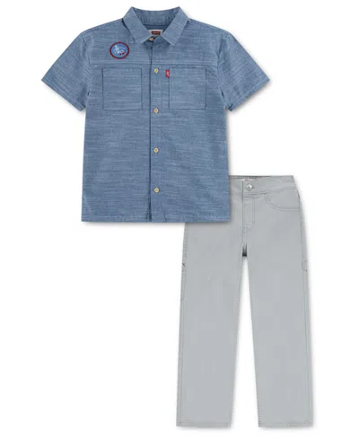 Levi's Kids' Boys' 4-7 Chambray Top And Pants,2-piece Set In Multi