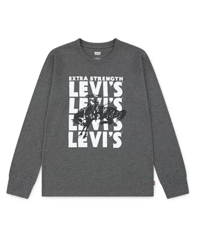 Levi's Kids' Boys 8-20 Graphic Printed Long-sleeve T-shirt In Gray