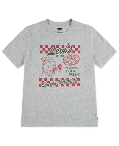 Levi's Kids' Boys 8-20 Santa's Pizza Crewneck T-shirt In Gray