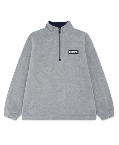 Levi's Kids' Boys 8-20 Solid Quarter-zip Sweatshirt In Gray