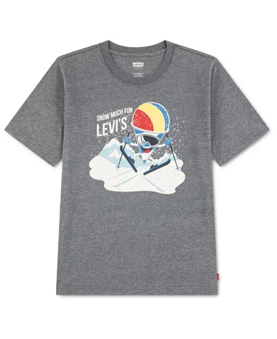 Levi's Kids' Boys' 8-20 Graphic-heathered Skiing Snow Cone T-shirt In Gray